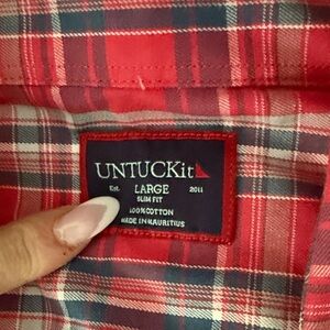 UNTUCKit Red and Gray Plaid Men's Shirt